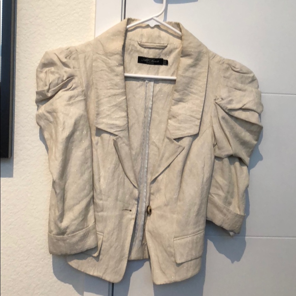 All Saints puffy shoulders cropped jacket